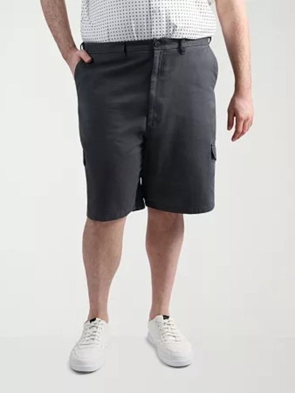 Big & Tall Haggar Men's Cotton Cargo Short, Size: 44W, Dark Grey